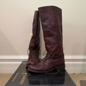 b. makowsky Dark Brown Over the Knee Boots